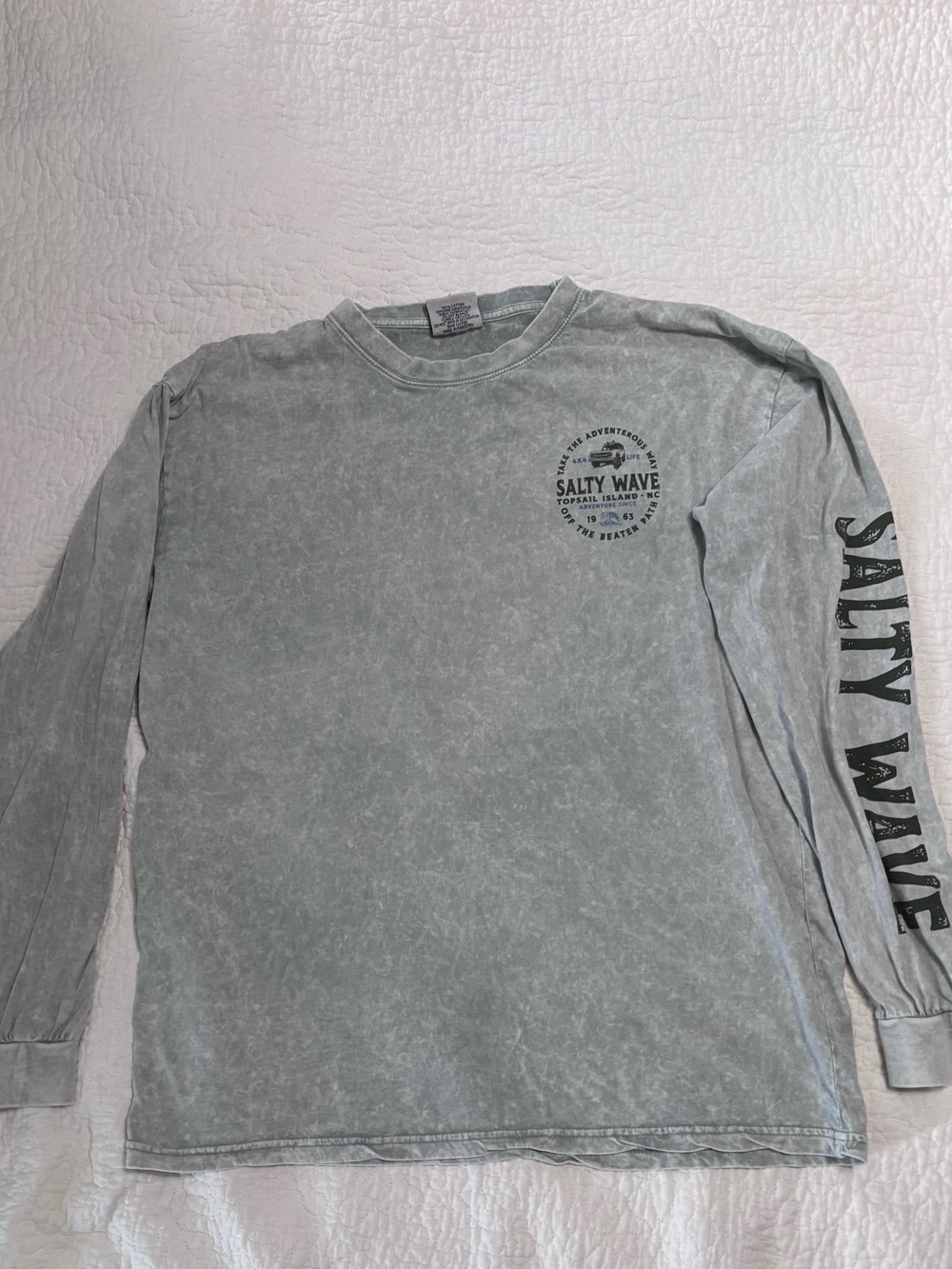 Salty Wave Men's Long Sleeve Crewneck T-Shirt - Gray XL